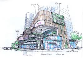 Retail Planning Retail Facade Mixed Use Project Sketch Randy Carizo Retail Architecture Retail Facade Architecture Concept Drawings