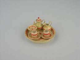 Rarity An Exceptional Small Treen Set Complete 345 Miniature Tea Set Wooden Tea Set Antique Dollhouse