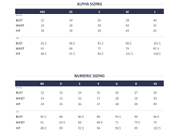 Sizing Charts Romeo Juliet Clothing Ltd