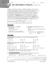 Discover learning games, guided lessons, and other interactive activities for children. 1 7 Practice The Distributive Property Form K