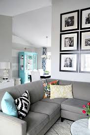 Love This Color Scheme For The Living Room Navy Tiffany Blue Pop Of Yellow Gray Walls Living Room Grey Home Home Decor
