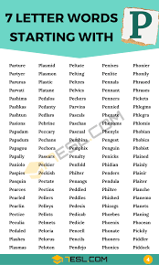 We need to learn it, as it is the basis of the whole language and it will help you when it comes to understand its speakers and with your pronunciation. Amazing List Of 7 Letter Words Starting With P With Examples 7esl