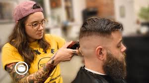 High Tight Skin Fade With Beard Trim By Andy The Philadelphia Barber Co Shop Beardbrand Https Bdbd Us 2m Skin Fade With Beard Beard Fade Tighter Skin