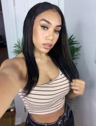 Silky Straight U Part Human Hair Wig Natural Black Upart Wigs