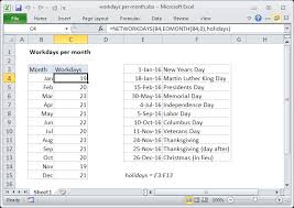 The tool also provides the possibility to compute the total cost of the result. Excel Formula Workdays Per Month Exceljet