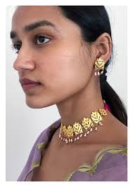 As it said old is gold! Gulband Pearl Gold Tone Silver Choker Necklace Set