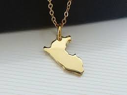 Chapado En Oro De 14k Collar De Peru Peru Mapa Collar Oro Necklace Arrow Necklace Jewelry
