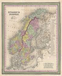 Finland is located in north europe. File 1850 Mitchell Map Of Scandinavia Norway Sweden Denmark Finland Geographicus Norwaysweden2 Mitchell 1850 Jpg Wikimedia Commons