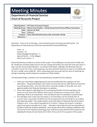 Meeting Minutes Department Of Financial Services Chart Of