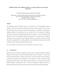 In an effort to diversify the economy and make malaysia's economy less dependent on exports. Pdf Muslim Tourism The Tendency Of Islamic Traveling Attributes From Malaysia Perspective Lina Munirah Kamarudin Academia Edu