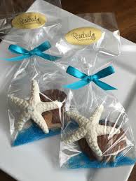 Beach Theme Wedding Favors Chocolate Starfish And Seashells With Blue Sanding Sugar Themed Wedding Favors Beach Theme Wedding Favors Beach Themed Party