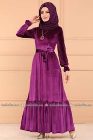 Modaselvim Firfirli Kadife Elbise Edf4010 Sarabi Basortusu Modasi Elbiseler Elbise