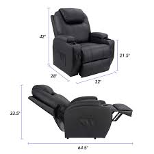 walnew power lift recliner with massage and heat black faux leather walmart com power recliners massage chair full body massage