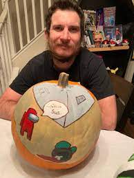 Among Us Pumpkin Painting Ideas Painted Pumpkins Painting Pumpkin