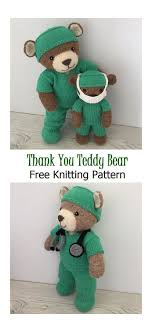Thank You Teddy Bear Free Knitting Pattern Knitted Animals Thank You Teddy Free Knitting P Teddy Bear Knitting Pattern Knitting Bear Animal Knitting Patterns