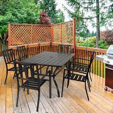 We offer stands made of wood, plastic or metal, all designed look great with your patio umbrella and the rest of your outdoor furniture. 17 Stories Outdoor Patio Dining Table 60 X38 Rectangular Metal Slatted Table With Umbrella Hole Reviews Wayfair
