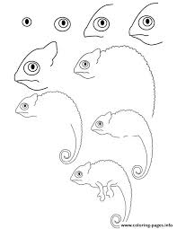 Chameleon coloring page is a wonderful set of pictures for creativity. How To Draw A Chameleon Coloring Pages Printable
