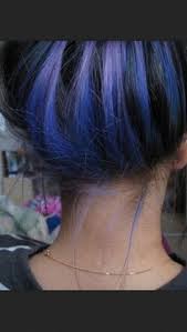Blue Underlayer Hair Streaks Black Hair Tips Hair Styles