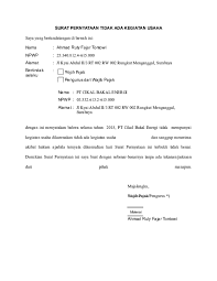 Terpaksa, akhirnya saya mengurus surat keterangan kehilangan buku tabungan mandiri ke polrestabes bandar lampung. Doc Surat Pernyataan Tidak Ada Kegiatan Usaha Valdy Rahardian Academia Edu