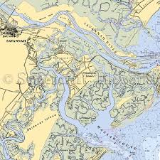 Georgia Savannah Isle Of Hope Nautical Chart Decor