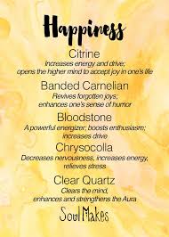 Happiness Stones Meanings Card New Age Metaphysical Healing Crystals By Soulmakes Crystals Metaphysical Healing Crystal Therapy