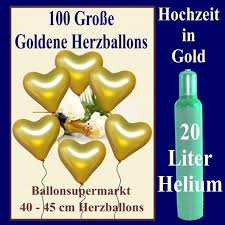 Search search for a specific gif. Maxi Set Zur Goldenen Hochzeit Herzluftballons Mit Helium In Gold 100 Ballons Und Ballongasflasche Partydekoration Hochzeit