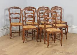 8 french louis xv oak ladder back
