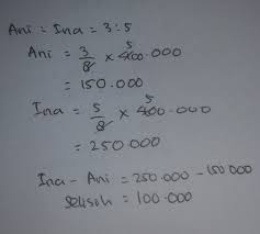 Check spelling or type a new query. Perbandingan Uang Ani Dan Ina 3 5 Jumlah Uang Mereka Rp 400 000 00 Selisih Uang Keduanya Adalah Brainly Co Id