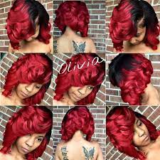 Weave Bob Ombre Red Black Curls Hair Styles Color Block Hair Hot Hair Styles