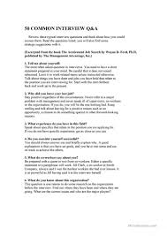 Job Interview Questions English Esl Worksheets For Distance Learning And Physical Classrooms In 2020 Job Interview Questions Job Interview Answers Job Interview