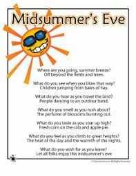 Poems For Kids Classroom Jr Kids Poems Summer Poems Midsummer S Eve