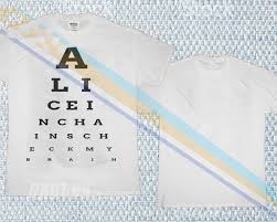 Alice In Chains Eye Chart Check My Brain New White T Shirt Limited Merch Rare Men Women Unisex Fashion Tshirt Men Shirt Shirt Designer From