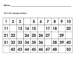Great for practice and early learning. Missing Numbers To 50 Worksheets Teaching Resources Tpt
