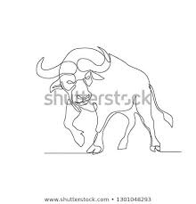 Continuous Line Illustration Of An African Buffalo Or Cape Buffalo A Large African Bovine About To Charge Or A In 2020 Line Illustration African Buffalo Illustration