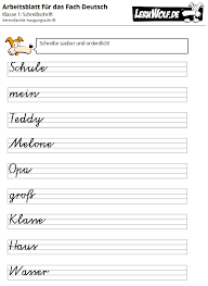 Kostenlose arbeitsblätter und übungen für deutsch in der 1. Ubungen Deutsch Klasse 1 Kostenlos Zum Download Lernwolf De