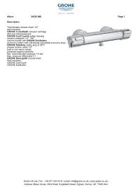 When a toilet is flushed. Description Thermostatic Shower Mixer 1 2 Wall Mounted Grohe