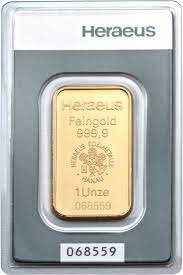 Buy 1 oz gold bars (design our choice) online. Heraeus 1oz Gold Bars Bullionbypost From 1 588