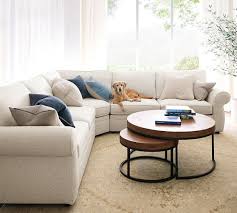Round coffee table tufted top sofa sectionals. Pearce Upholstered 3 Piece L Sectional With Wedge Pottery Barn