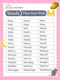 Words That Start With M - Learn M Words for Kids in English