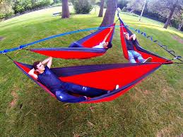 Packing a portable hammock stand will allow you to tie your hammock anywhere. Tree O Hammock Frame One Frame For Three Hammocks Hammock Frame Hammock Double Camping Hammock