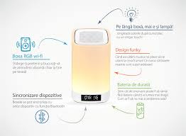 Boxa Rgb Wi Fi Ceas Alarma Bluetooth Red Sun Wbsl Q6 Case Smart Wifi Red Sun Boxa