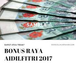 Kerajaan akan memberi bonus kepada penjawat awam dan pesara sempena sambutan aidilfitri tidak lama lagi, kata tun dr mahathir cuepacs juga berharap permintaan bonus aidilfitri sebanyak rm1,000 untuk penjawat awam dan rm500 untuk pesara itu dipersetujui kerajaan. Bonus Hari Raya Penjawat Awam 2017 Dapat Rm1000