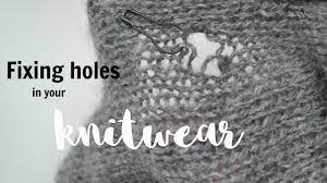 Repairs to holes, tears, snags and knit alterations are all performed by hand and produce a nearly invisible repair. Tutorial Repairing Holes In Your Knitting Using Duplicate Stitch Youtube