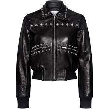 Red Valentino Studded Leather Cropped Bomber Jacket 2 305 Aud Liked On Polyvore Womens Leather Jacket Outfit Leather Jackets Women Leather Flight Jacket
