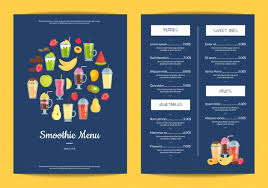 Smoothie Plat Elements Cafe Ou Restaurant Menu Modele De Menu De Restaurant Menu Smoothie Modeles De Menu