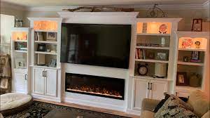 Gmhome 40 inches electric fireplace wall. Diy Built In Shelving Recessed Electric Fireplace With Beginner Friendly Tips Tricks Part Ii Youtube