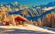 Mountain Cabin In The Snow
