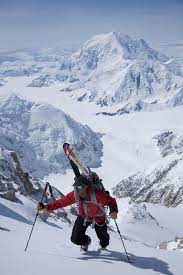 A Male Skier Hiking Denali Alaska Chris Davenport Hiking The West Rib Of Denali Mountain Alaska Hiking Alaska Skier