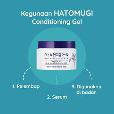This toner lotion contains hydrating job's tears extract to tone and adjust the skin's condition and restore moisture. Jual Hatomugi Skin Conditioning Gel 180g Original