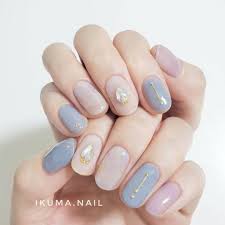 セリアのジェルで 自分好みのカラーネイル ふんわりモヤモヤネイル 写真2枚目左から shジェルネイル ベース トップコート peel off shジェルネイル ベース ネイル パープル ネイル シンプルなネイル